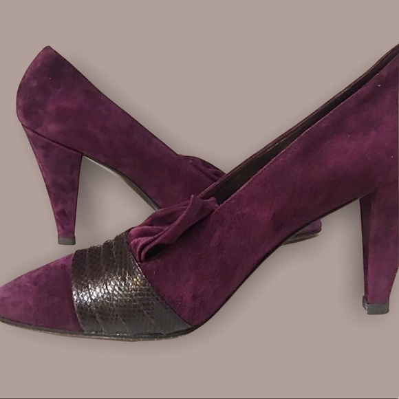 Yves Saint Laurent Suede and Lizard Details  Pumps Made in Italy Size 9 - Picture 3 of 8